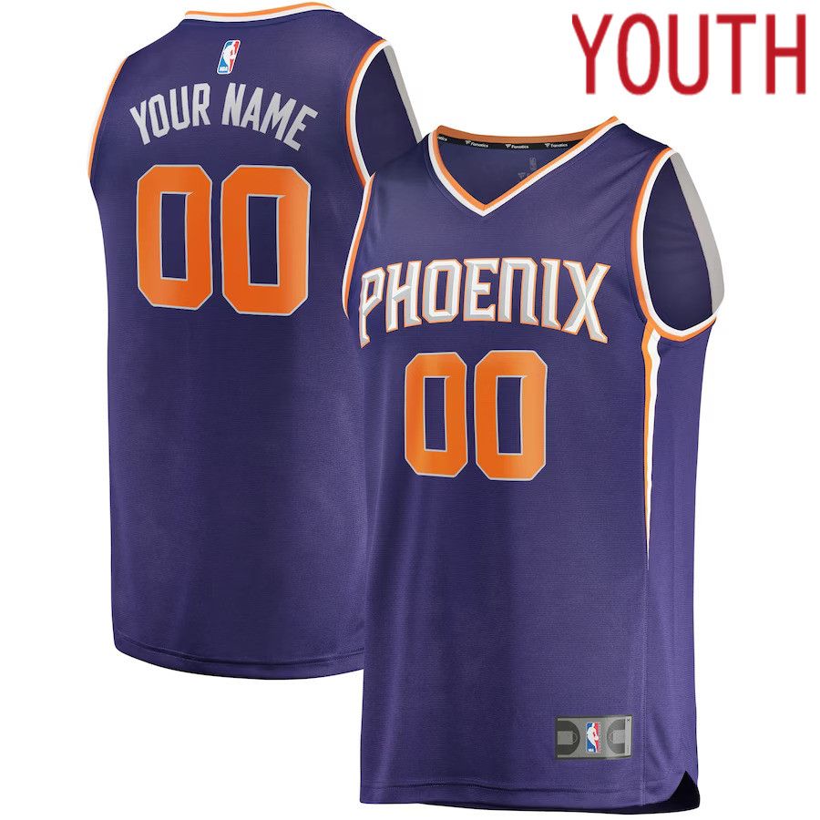Youth Phoenix Suns Fanatics Branded Purple Fast Break Custom Replica NBA Jersey->youth nba jersey->Youth Jersey